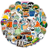 100 Sheets Of Camping OutdoorHiking Car Laptop Waterproof Graffiti Stickers